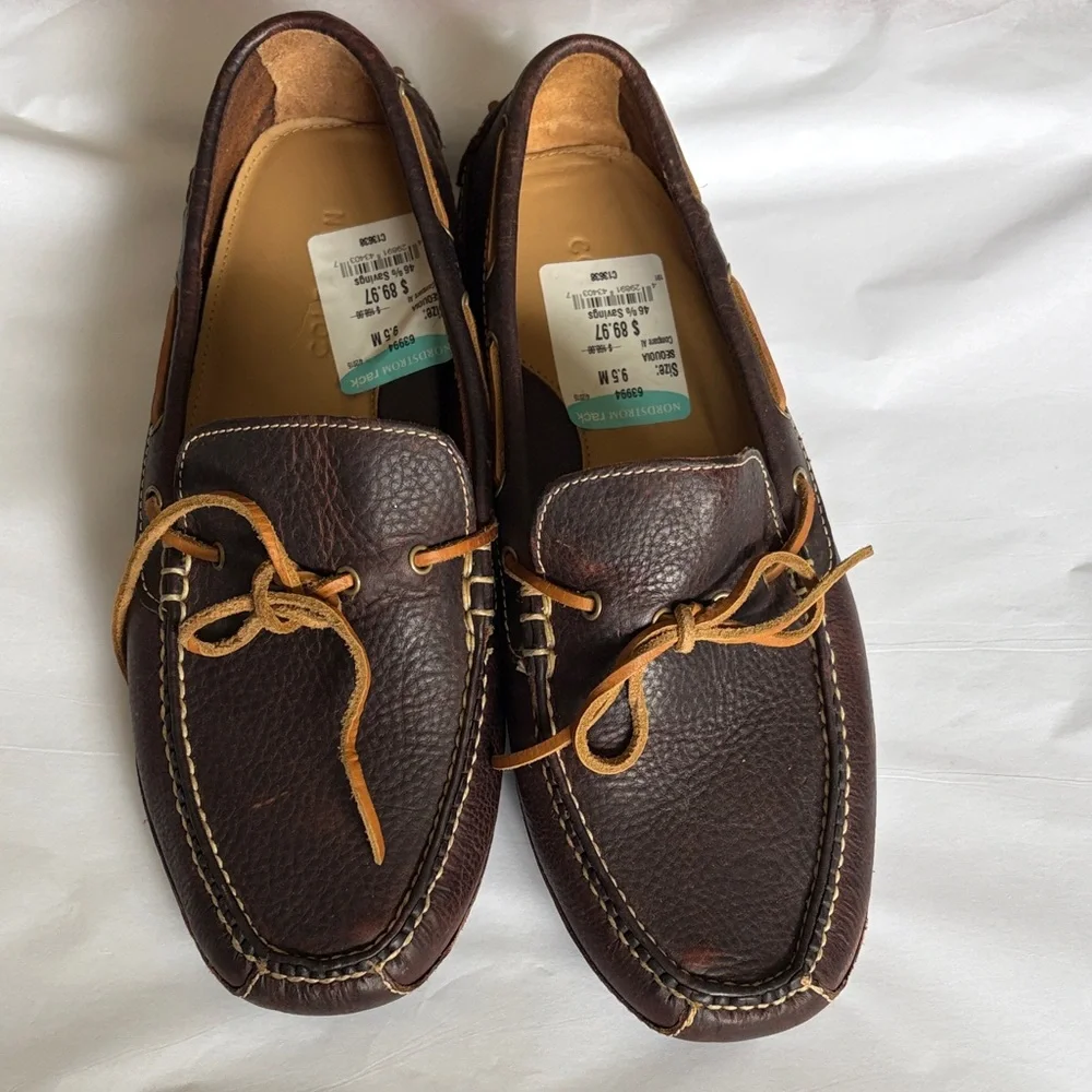 Cole Haan Dark Brown Leather Moccasin Driving Loafers Size 9.5